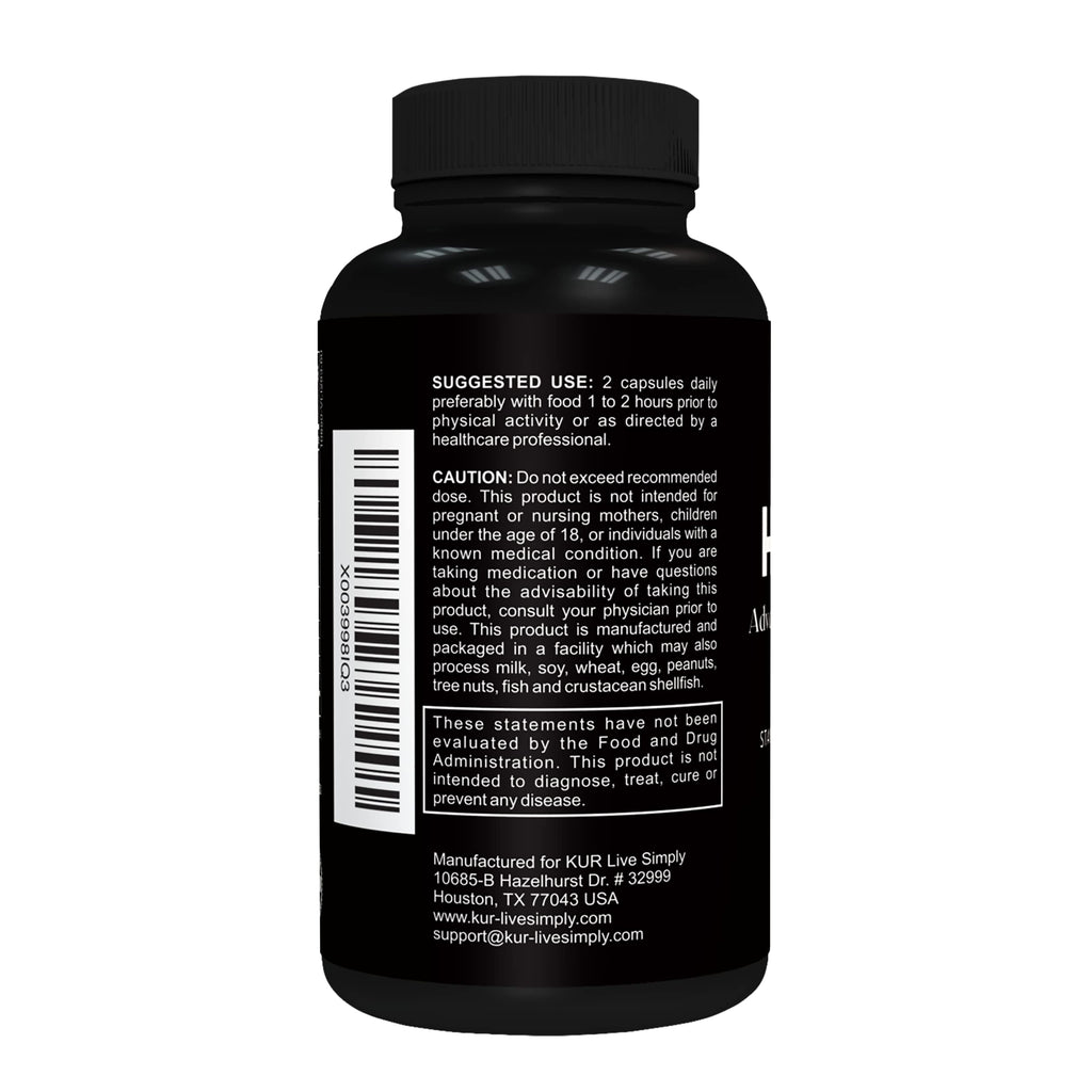 Hombre Male Enhancing Supplement – Add 2 in 60 Days With Our Enlargement Pills for Men Muscle Growth – Increase Size, Strength, Stamina – Endurance, Performance, Energy Booster - 60 Capsules
