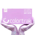 Colortrak Disposable Nitrile Gloves, Pink, Luminous Collection Lilac Frost Latex-Free, Powder-Free Hair Color Gloves for Chemical Processing & Salon Services, 100 Count, Small