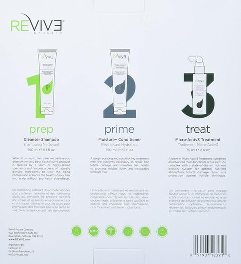 REVIV3 Procare 30 Day Trial Kit | 3-Part System for Fine, Thinning Hair - Sulfate & Paraben Free