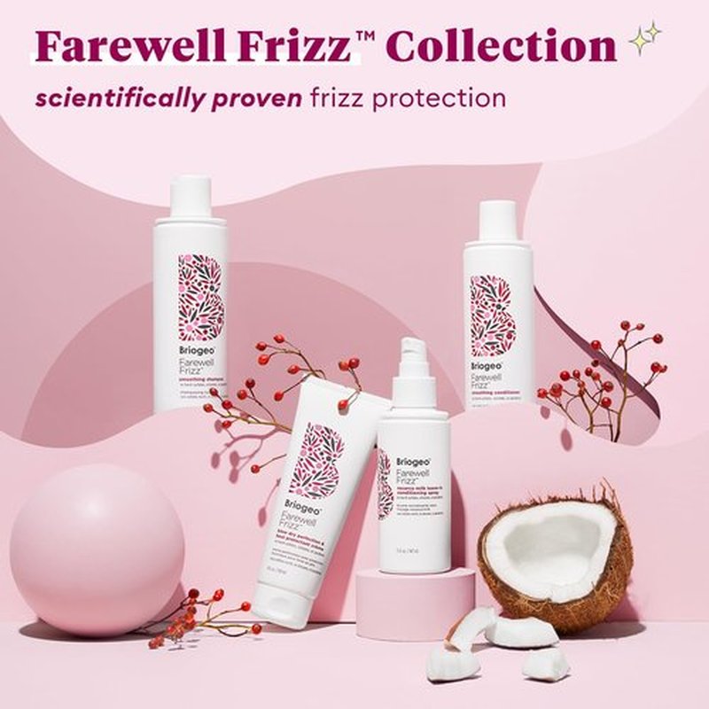 Briogeo Farewell Frizz Blow Dry Perfection & Heat Protectant Crème, Anti Frizz Hair Cream with Argan Oil for Styling, Silicone-free, Heat Protectant, Smooths Hair, Vegan, Cruelty-Free, 2 fl oz