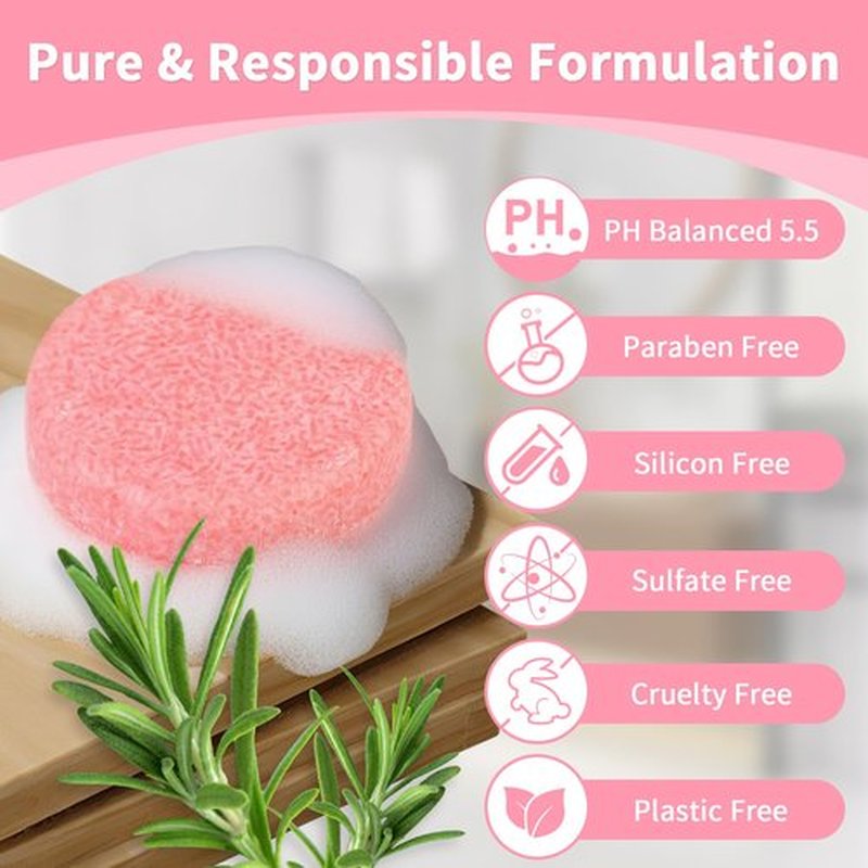Pubpok Rosemary Bar Shampoo and Conditioner for Thinning Hair, Volume Solid Shampoo Bar, Hair Thickening & Regrowth, Coconut Oil Conditioner for Deep Moisturizing, Paraben & Silicone Free