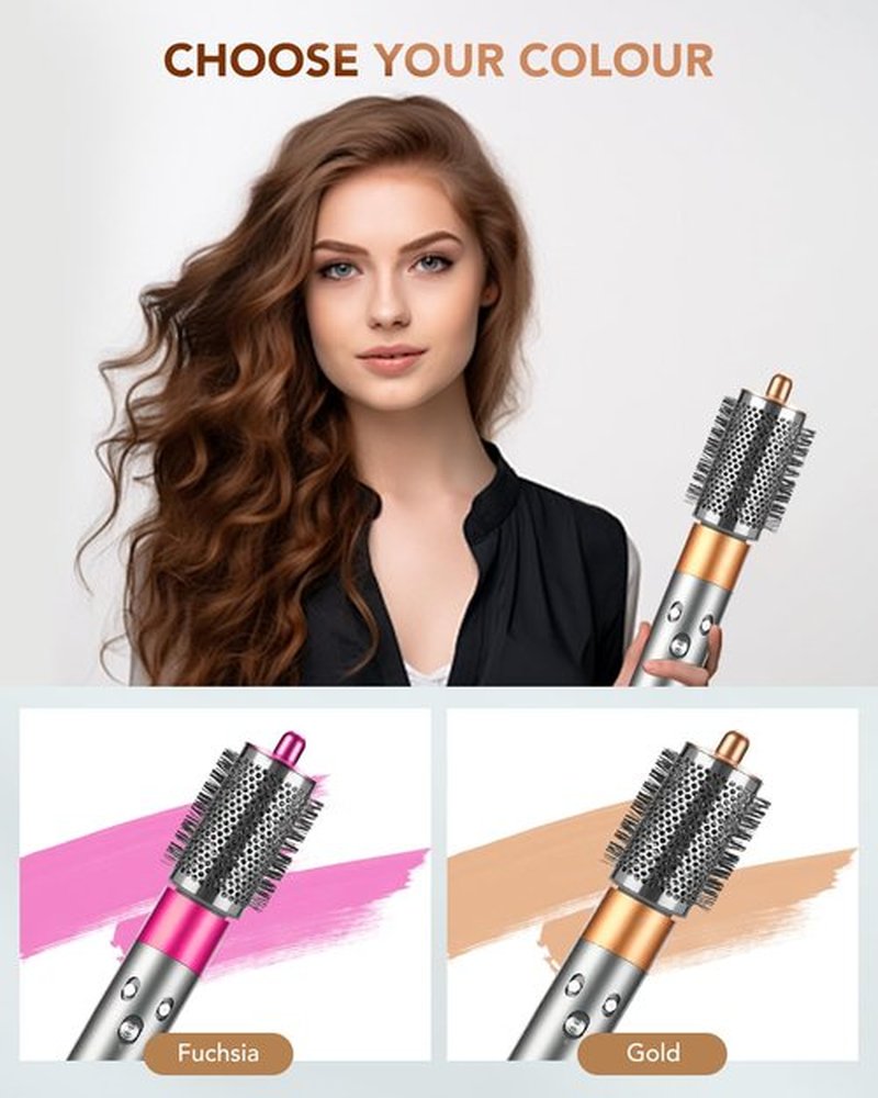 Large Round Volumizing Brush for Dyson Airwrap Styler, Big Round Brush Volumizer Attachment for Dyson Airwrap HS01 HS05 HS08, Smooth Hair,Volumizing and Curly Styling Nickel/Copper