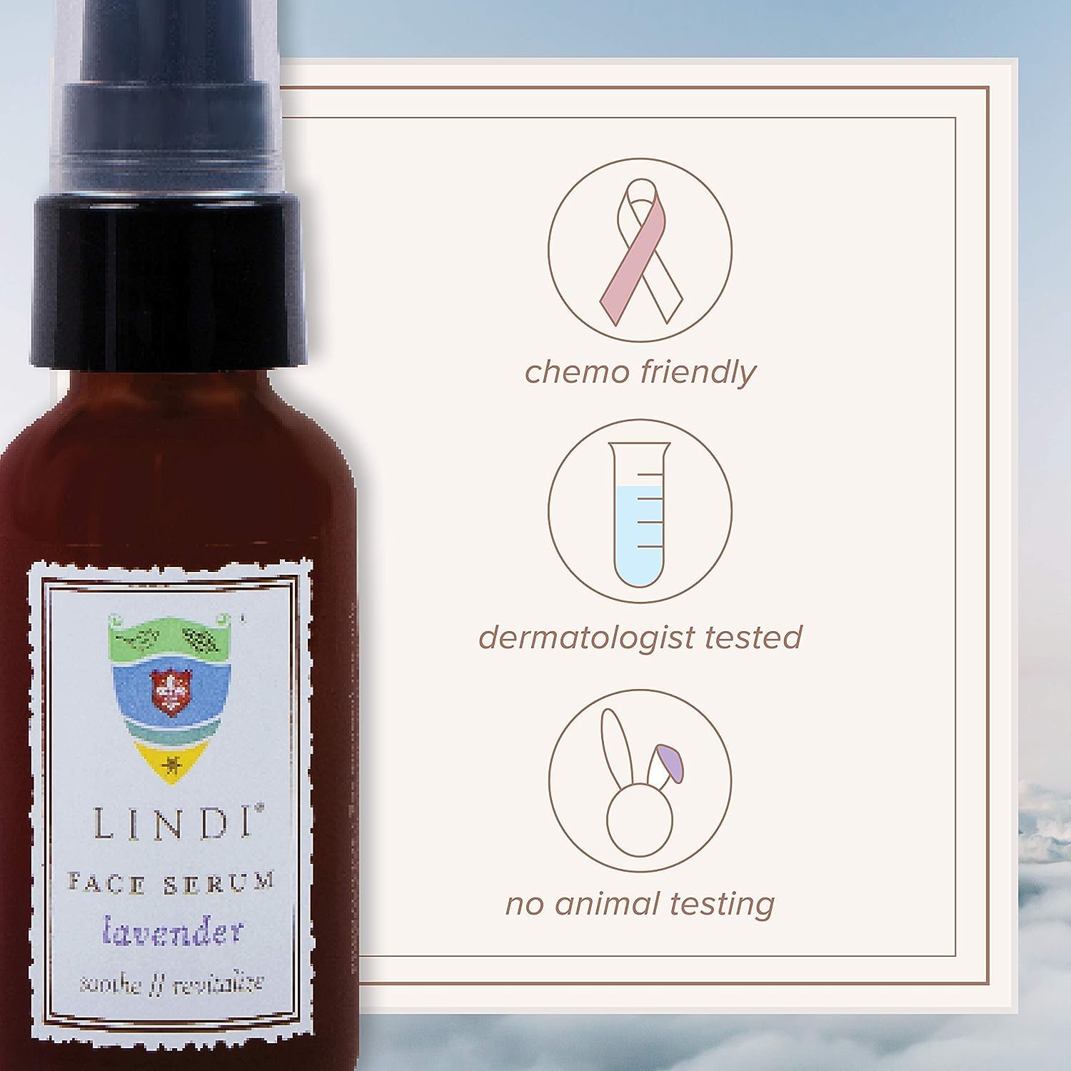 LINDI SKIN Lavender Face Serum - Ultimate Moisture and Comfort To Restore Your Skin Immediately - Reduce Facial Rash, Redness, and Itching - Relieves Uncomfortable Effects of Chemo Rash(1 fl oz)