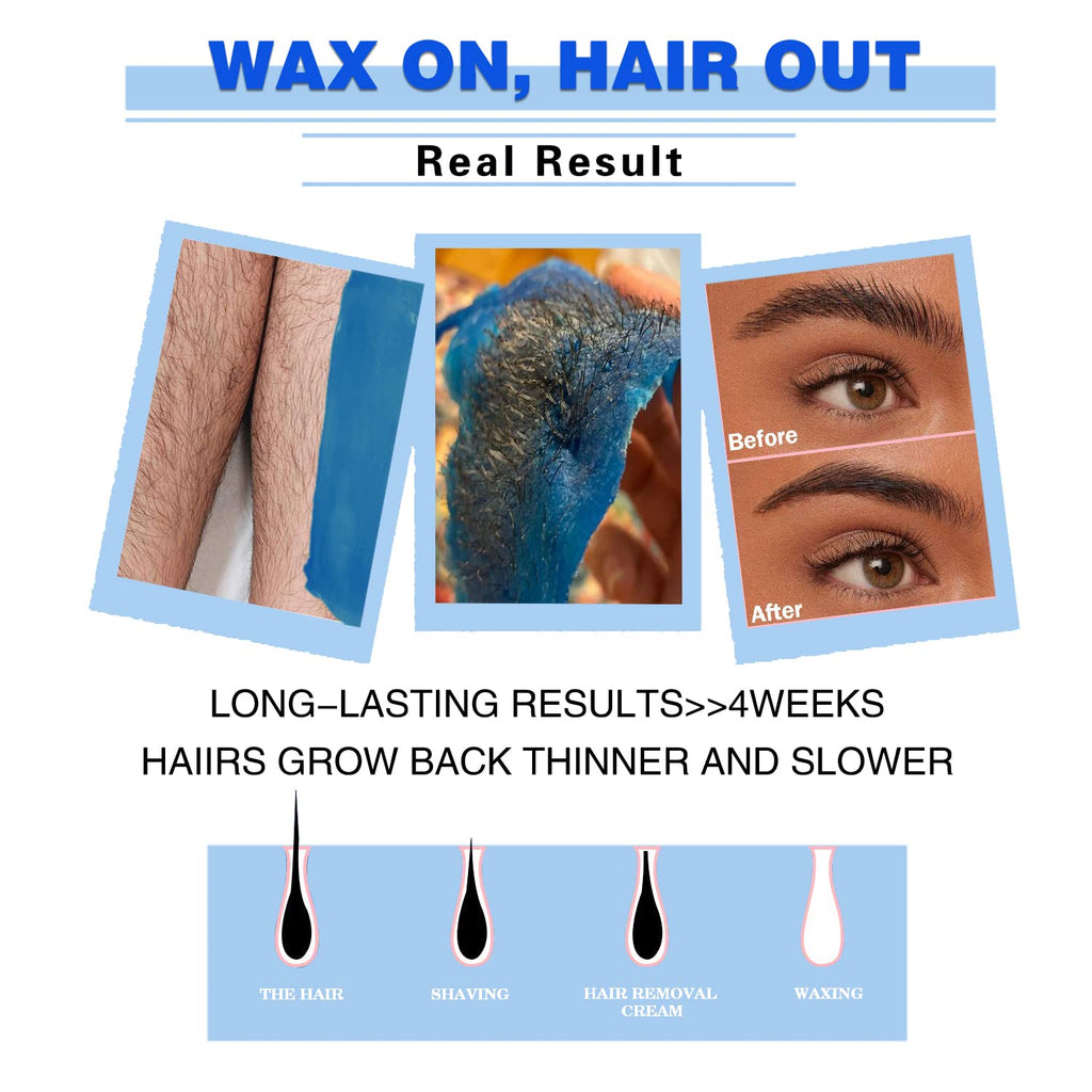 Honey Painless Wax Beads for Sensitive Skin - 1LB for Bikini, Eyebrow, and Facial Hair Removal at Home with 20 Spatulas for Women and Men
