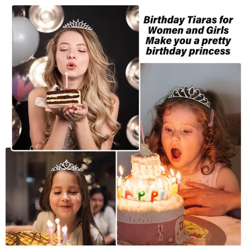 Tihebax Tiaras Crowns Headbands for Girls Women 10 Pcs Small Silver Princess Tiara Bulk Crown Tiaras Rapunzel Crowns for Wedding Birthday Crystal Tiara for Prom, Bride, Pageant, Halloween