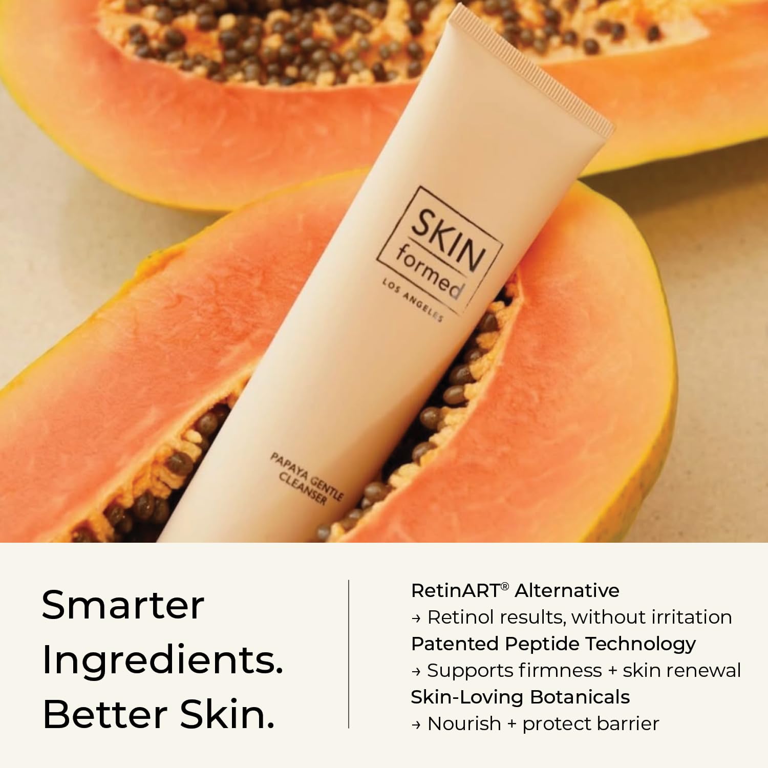 SKINformed AHA BHA Exfoliating Cleanser - Gentle Facial Exfoliating Face Wash with Alpha & Beta Hydroxy Acids, Bio-Based Exfoliating Beads, Squalane & Botanicals to Smooth Texture & Brighten Skin
