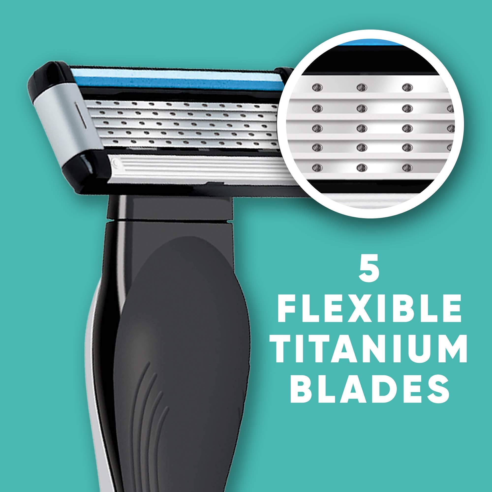 Made For YOU by BIC Shaving Razor Blades for Every Body - Men & Women, with 2 Cartridge Refills - 5-Blade Razors for a Smooth Close Shave & Hair Removal, NICKEL, Kit