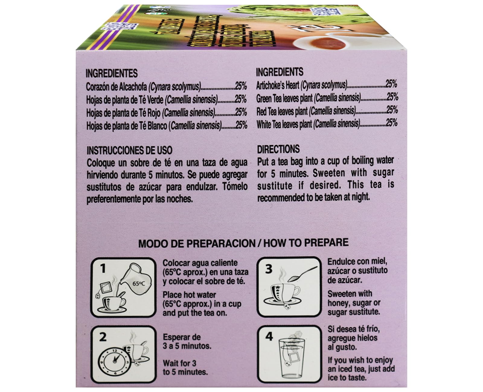 1 Box/Caja Alcachofivida Artichoke TEA- Box with 30 tea bags / Caja con 30 sobres de te