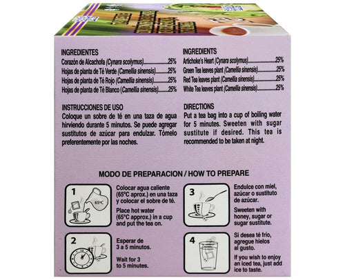 1 Box/Caja Alcachofivida Artichoke TEA- Box with 30 tea bags / Caja con 30 sobres de te