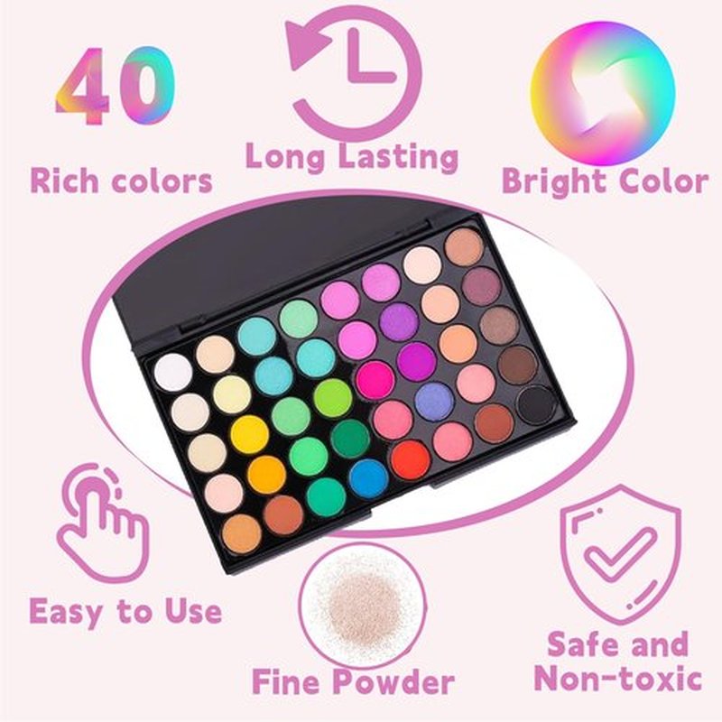 COLAYERIST 40 Colors Nail Pigment Powder for Nails, Professional Nail Pigment Powder Palette with Neon Shades for Gradient, Ombre & Bold Manicure, Nail Art Supplies for Home and Salon DIY