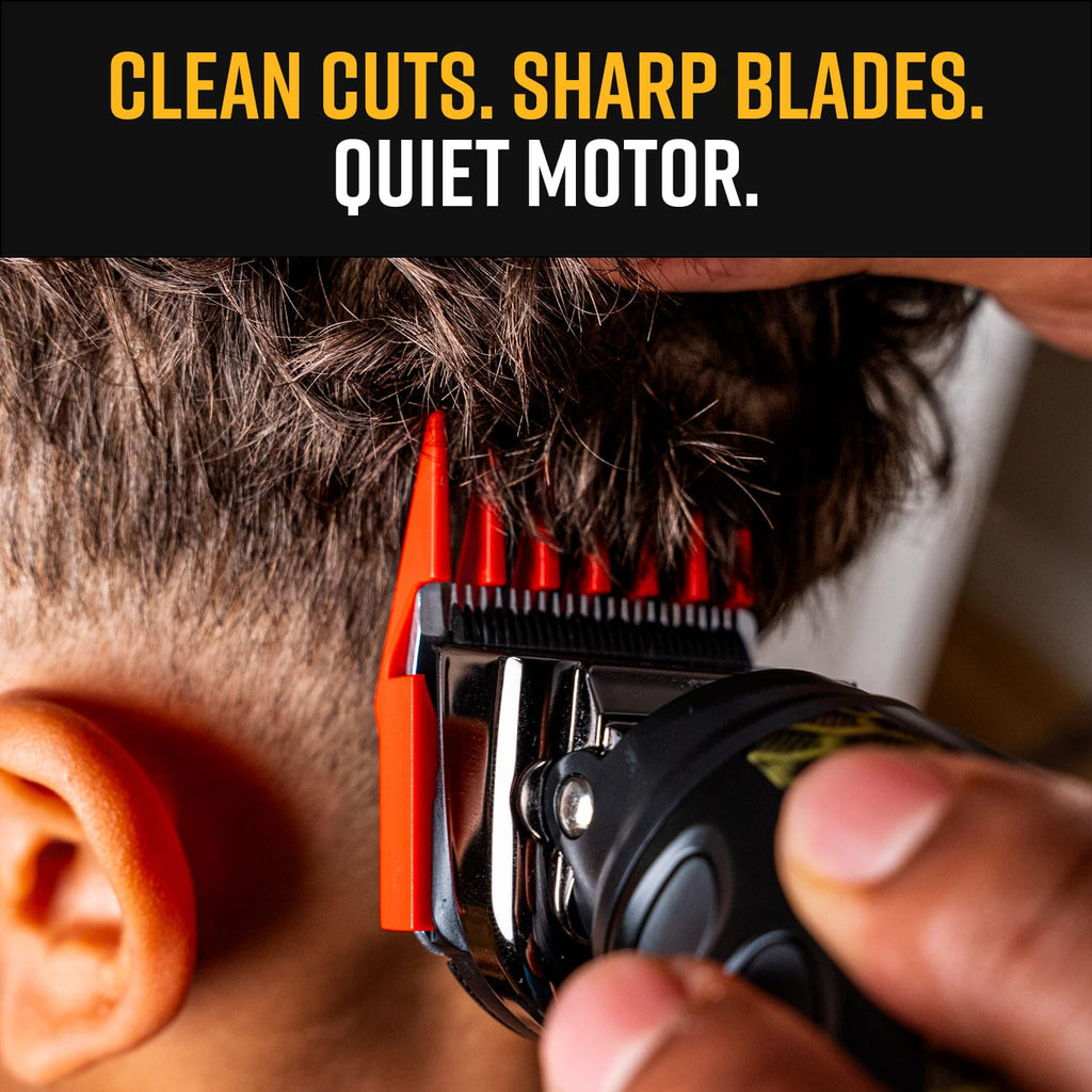 Buzz Buddy 360° Clipper, Swivel Head Grooming Tool, Ceramic Blade (0.5–2.0mm), Quiet 7000 RPM Motor, IPX7 Waterproof, Cordless Kit