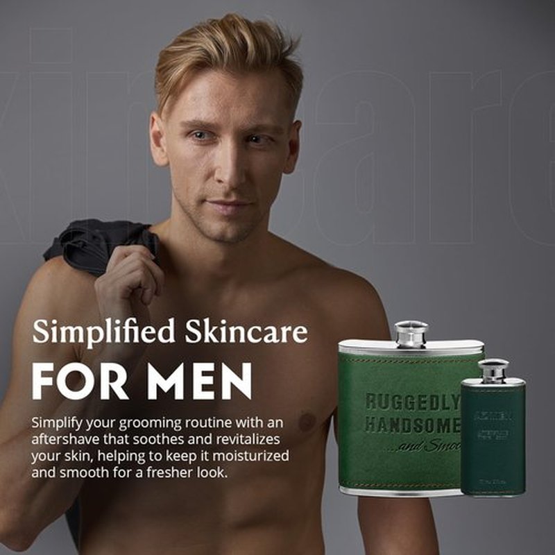 Ruggedly Handsome Aftershave - Soothing Men's Face Moisturizer with Menthol - 240ml Travel Size