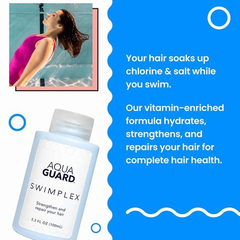 AQUA GUARD SwimPlex Hair Mask - Repair Damage from Water Chemicals | Paraben & Gluten-Free | 3.3 oz