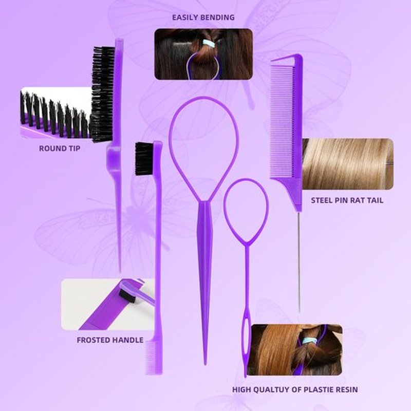 Toddlers Hair Accessories Set for Girls - Colorful Small Rubber Bands,No Damage Elastic Hair Ties and Topsy Tail Tools