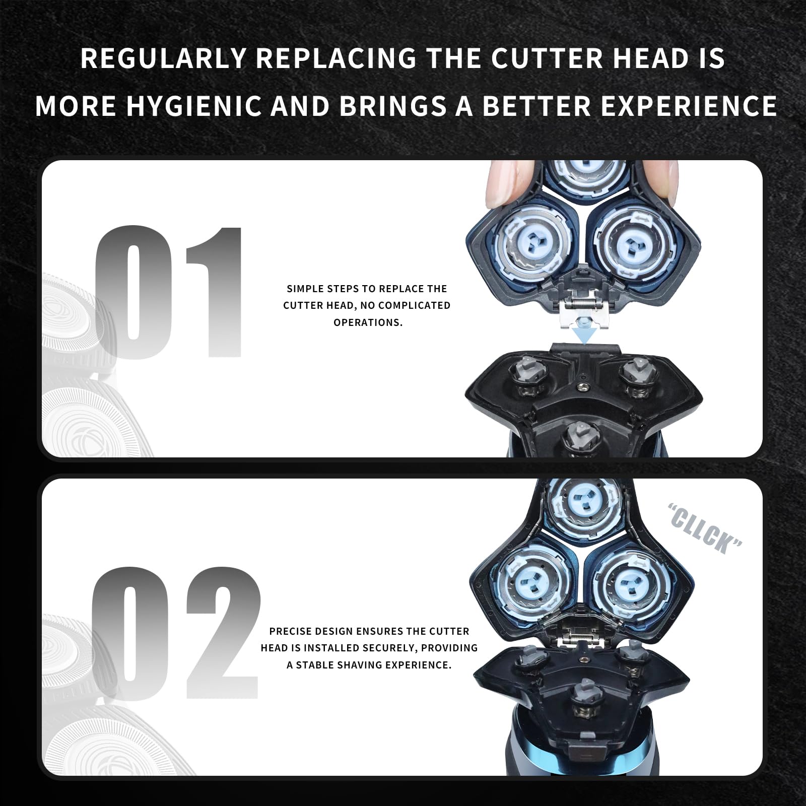 SH71/50 Shaving Heads Compatible with Philips Shavers, Black