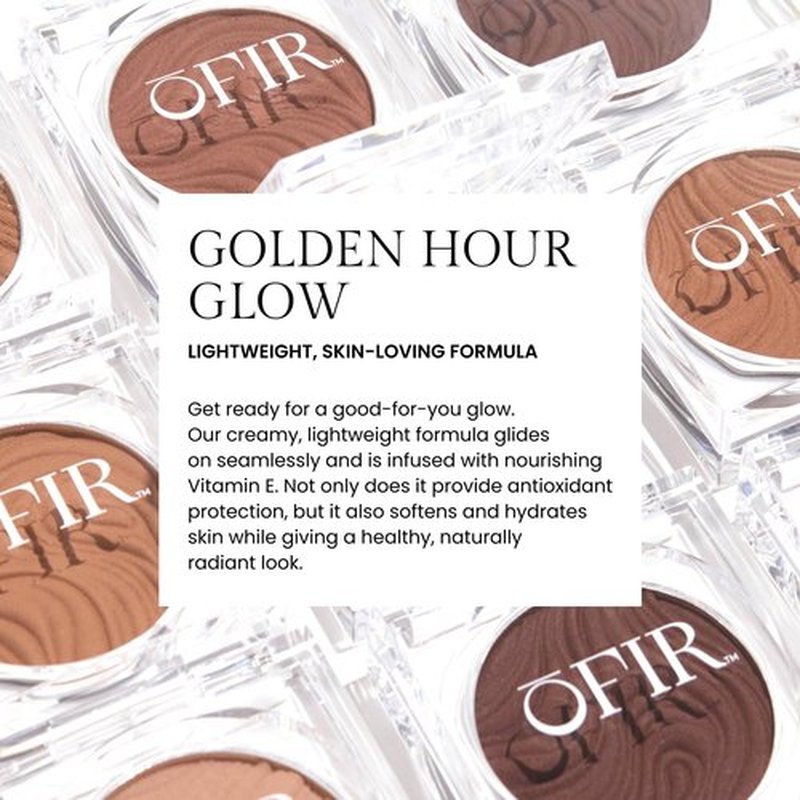 OFIR Geo Sculpt Blendable Cream Bronzer | Buildable Radiant Finish with Vitamin E | Vegan & Cruelty Free Makeup Bronzer | Sun Kissed Glow Compact For Sculpting Cheekbones | Clay - Soft Tan, 0.24 oz