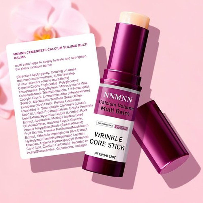 nnmnn Calcium Volume Multi Balm Stick - Calcium Enriched Formula for Skin Hydration, Anti-aging, Smoothing & Firming - Multi-Purpose Balm for Face, Eyes & Neck, Korean Collagen Moisturing Stick