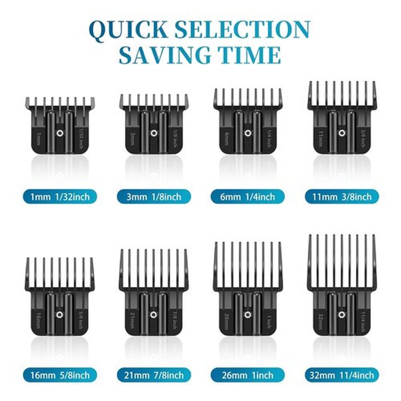 BaBylissPRO Premium Trimmer Guards - Replacement Set for FX787 & FX726 | 1/32-5/4 Inch with Organizer