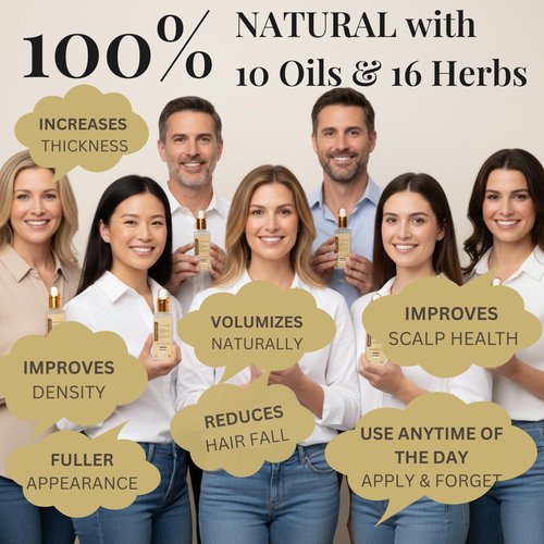 Revatology Hair Thickening Serum - Leave-In Treatment for Thinning Hair & Scalp Care | 30 Botanicals with Rosemary & Biotin