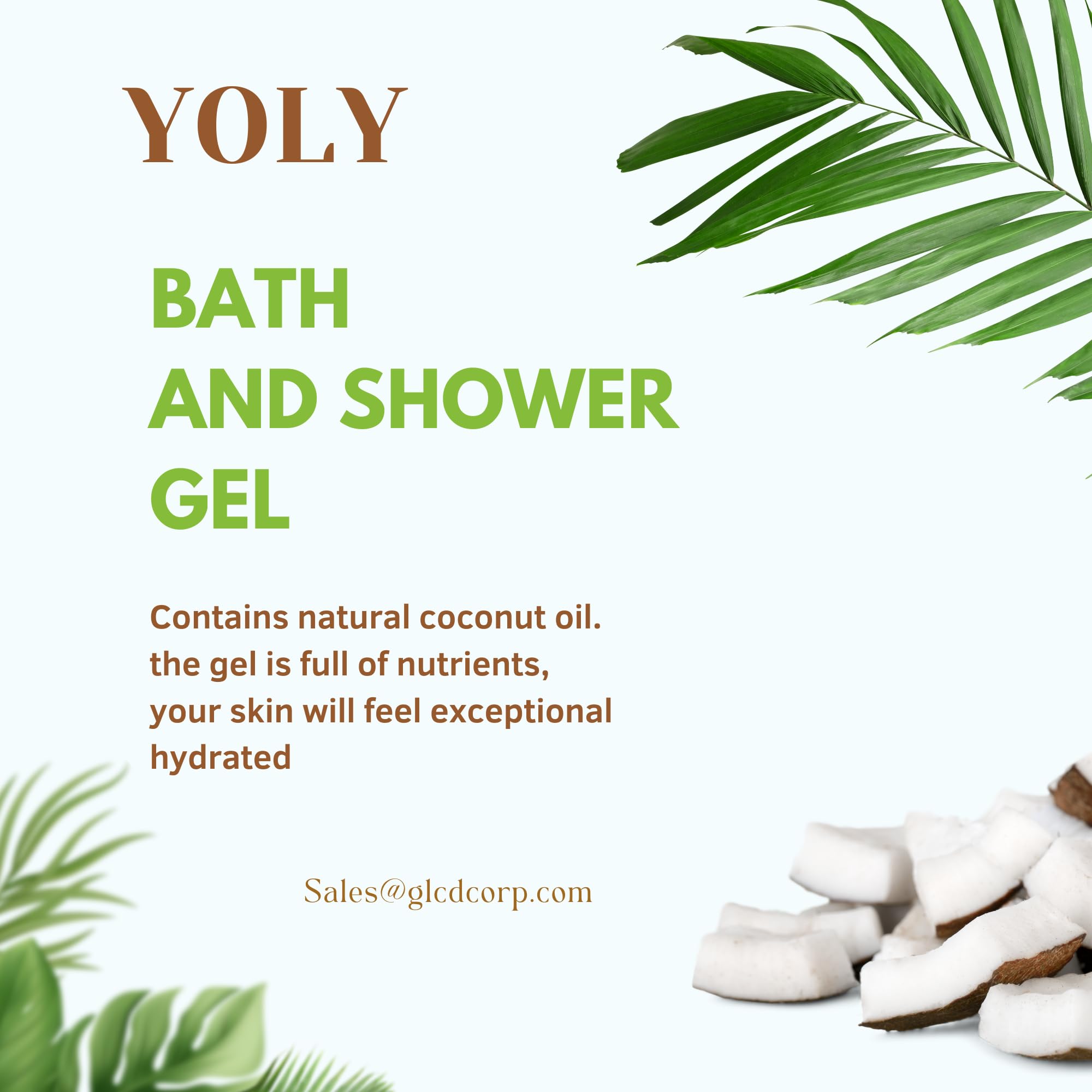Yoly - Coco Daily Moisturizing Body Wash - Coconut Infused, Refreshing & Rejuvenating, 25.3 Fl Oz