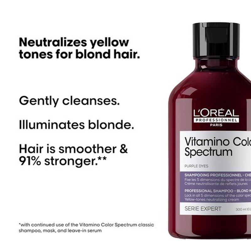 L'Oréal Professionnel Vitamino Color Shampoo Set - Neutralizes Yellow Tones, Enhances Shine & Vibrancy