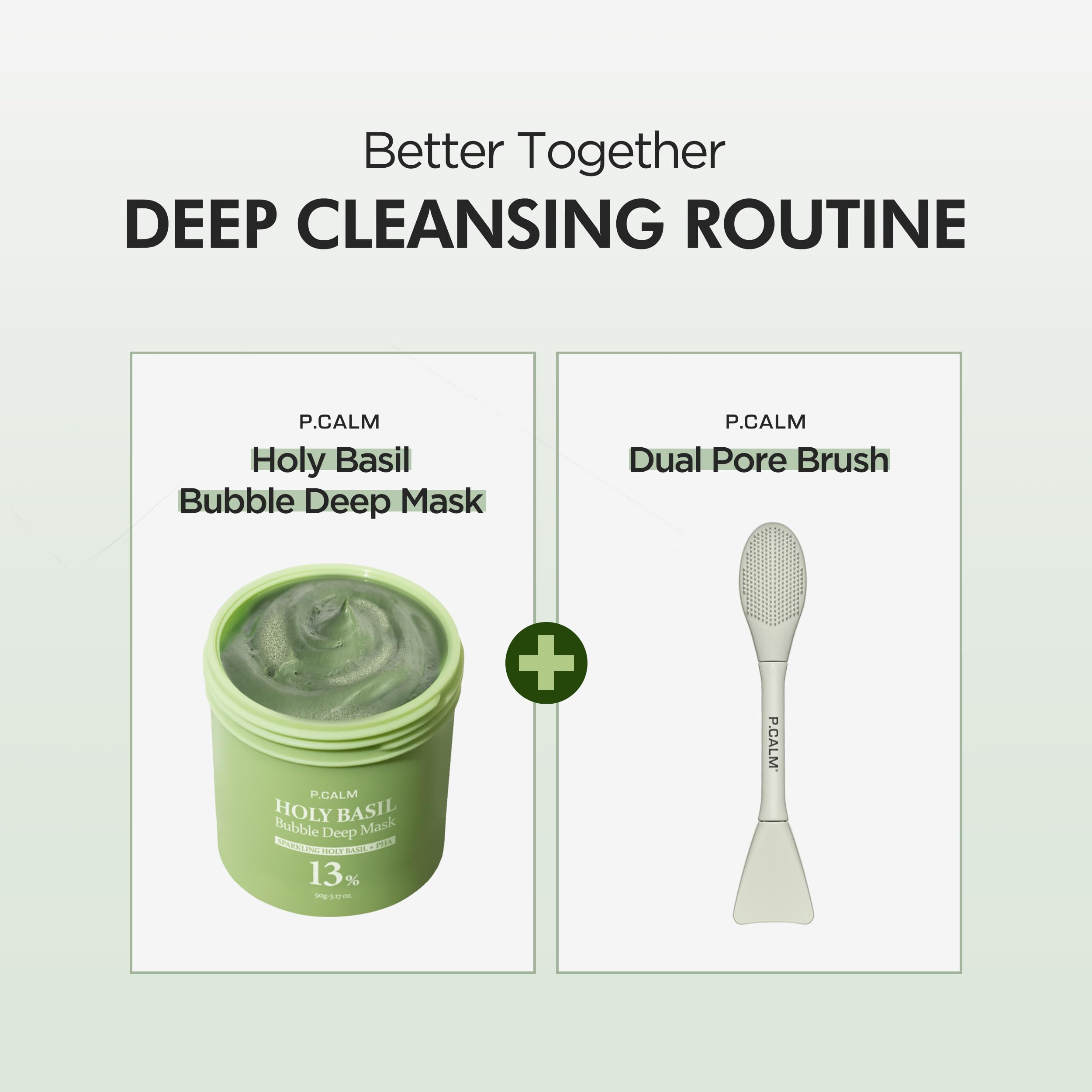 P.CALM Dual Pore Cleansing Brush | Face Scrubber for Blackheads Removal, Gentle Exfoliation & Deep Cleaning, Pore Massager | Korean Beauty Tool, 30g / 1.05 oz, 1 Count