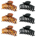 3.5'' Medium Hair Claw Clips for Thin and Medium Thick Hair, Strong Hold Hair Clips for Fine Hair, Non-slip Cute Claw Clips for Women and Girls, Extra Lightweight Matte Jaw clips (Black, Tortoise)