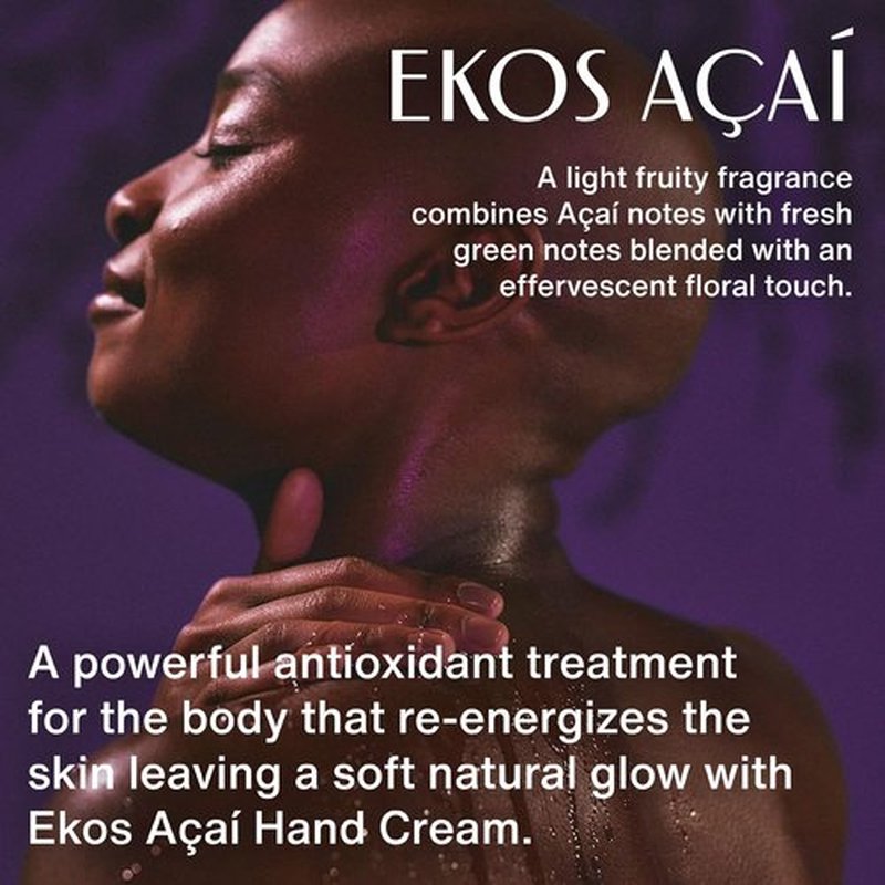 Natura Ekos Açaí Hand Cream - Anti-Dullness Moisturizer - Fast Absorption - 2.6oz (75g)