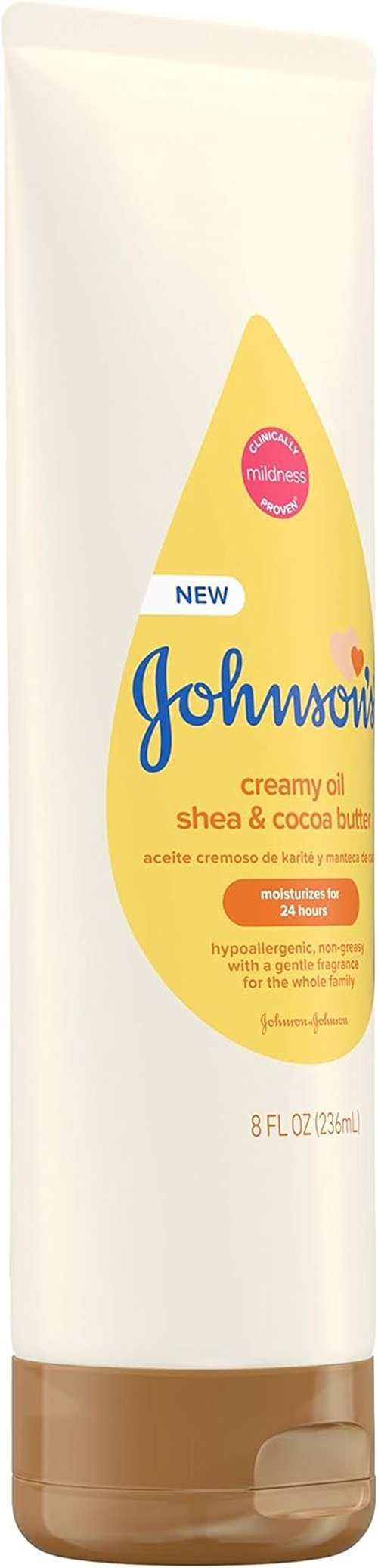 Johnson's Baby Creamy Oil - Moisturizing Body Lotion with Shea & Cocoa Butter | 8 fl. oz
