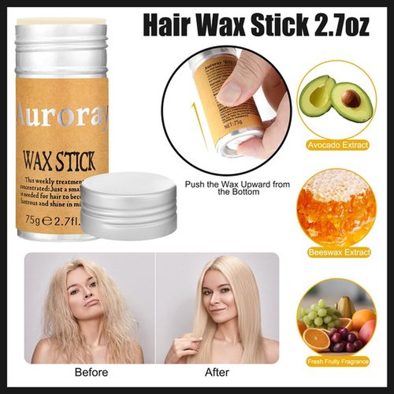 Boar Bristle Slick Back Hair Brush Comb with Wide Boar Bristle Brush,Hair Wax Stick,500PCS Elastic Rubber Bands for Women and Men Sectioning,Parting
