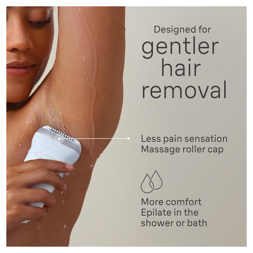 Braun Silk-épil 7 Epilator, Wet and Dry, Wide Head, Includes Venus Intimate Razor, Shaver Head and Trimmer Comb, SE7-141
