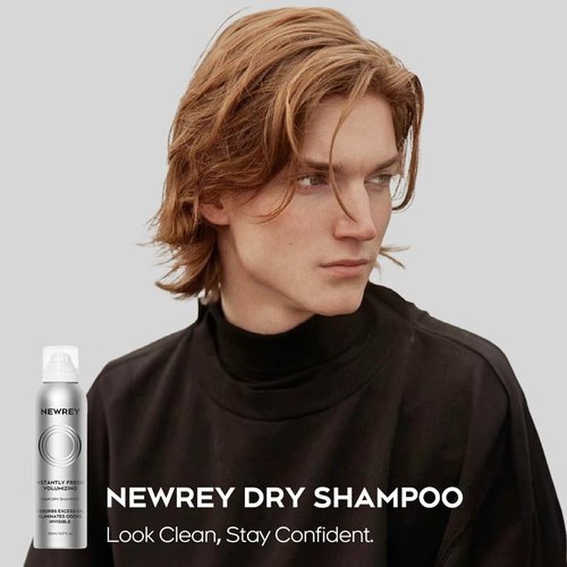 NEWREY Dry Shampoo Spray for Women & Men - Freshens hair, Residue-Free, Volumizing Formula with Rice Starch - Absorbs Oil, Eliminates Odors - 5.07 oz-fresh