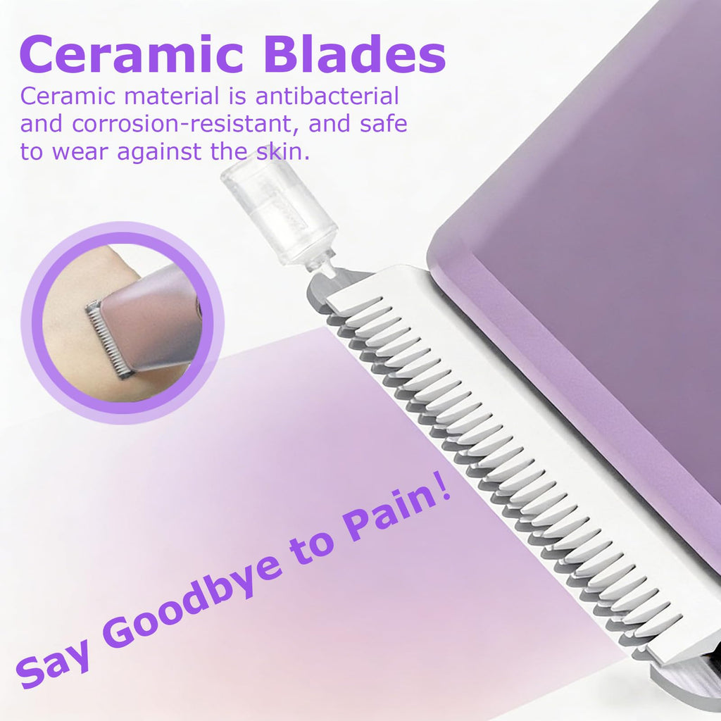 Bikini Trimmer for Women, 2 in 1 Dual Electric Razor for Women, Rechargeable Wet/Dry Shaver, Waterproof Painless Groomer for Shaving Face Underarm Leg Arm Body