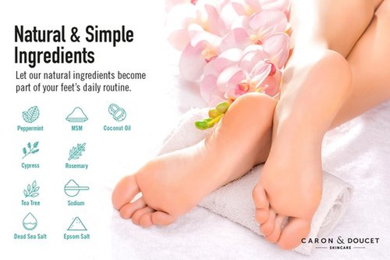 CARON & DOUCET Tea Tree Oil Foot Soak with Epsom Salt and Dead Sea Salt - Natural - Soothes Sore & Tired Feet, Helps Reduce Foot Odor Scent, Softens Calluses - 1lb