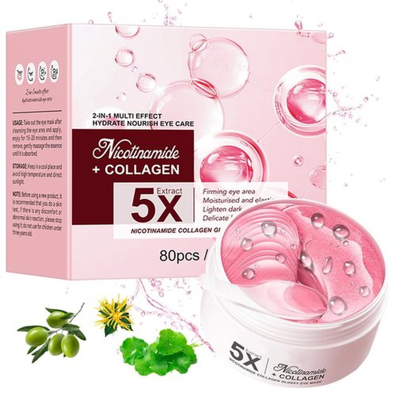 Nicotinamide Under Eye Patches (40 Pairs),Eye Mask Pads Skincare for Puffy Eyes,Fine Lines,Dark Circles,Wrinkles Treatment with Collagen & Hyaluronic Acid Birthday & Mothers Day Small Gift For Women