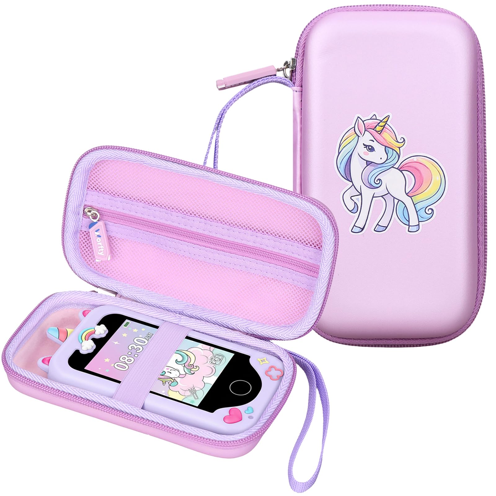 Kids Smart Phone Case for Luoba for WEOLULI for Luyiilo Toddler Girl Cell Mobile Phones, Purple Unicorn Kids Smart Phone Case(Box Only)