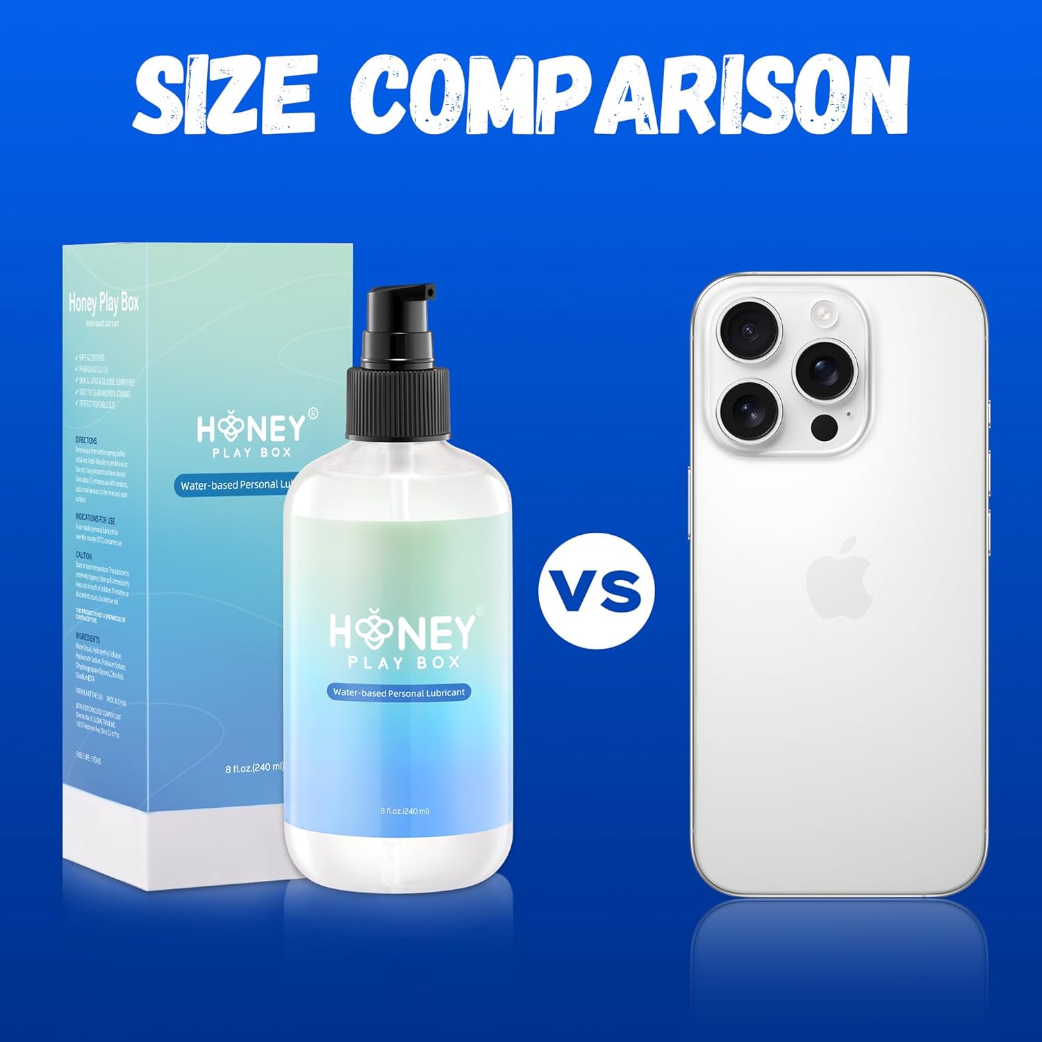 Water Based Lube - 8 Fl Oz Personal Lubricant for Men, Women & Couples | Flavorless, Non-Sticky & Easy to Clean