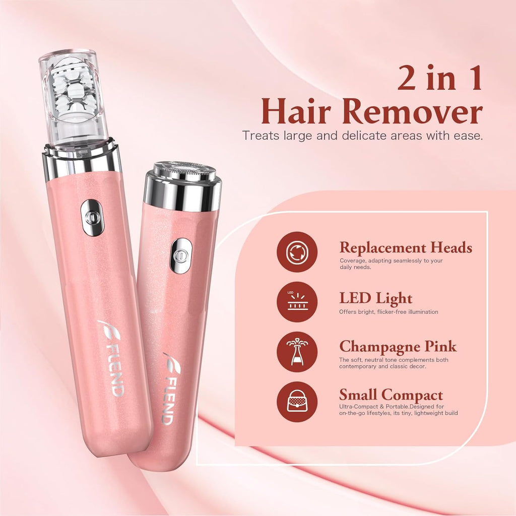Epilator for Women, 2-in-1 Facial Hair Removal Epilator, Painless Designed Hair Remover with Built-in LED Light for Precision, Smooth Glide Hair Remover for Women Face Lips Chin Peach Fuzz (Yellow)
