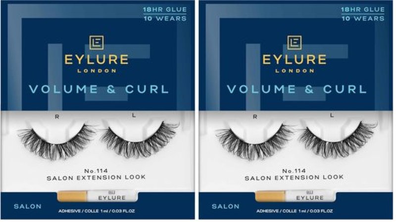 Eylure Salon Extension Look False Eyelashes, Volume No. 114, 1 Pair (Pack of 2)
