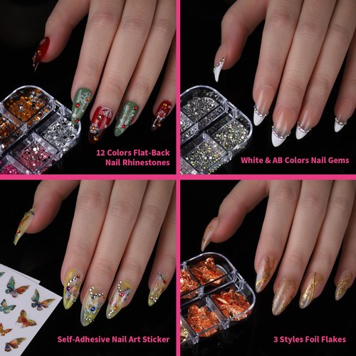 FANDAMEI Acrylic Nail Kit, Nail Art Kit, Nail Art Tools With Acrylic Nail Tips For Beginner, Nail Art Supplies For DIY , Nail Studio