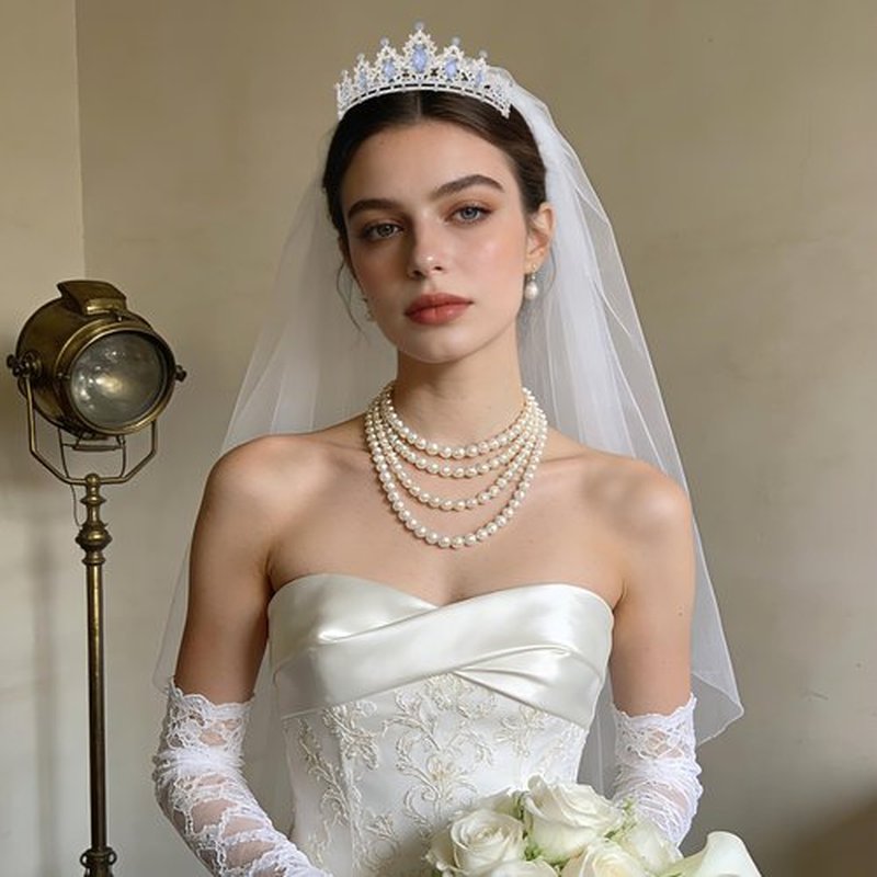FORSEVEN Crystal Wedding Crown Rhinestone Headband Princess Party Tiaras Bridal Wedding Accessories Christmas Decorations Headband (Silver Blue White)