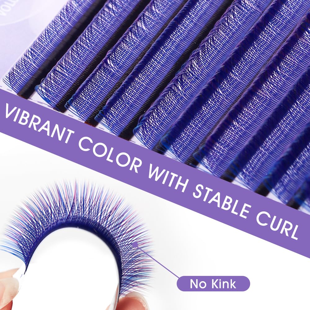 NATUHANA YY Lash Extensions 0.07 D Curl 8-14mm Mix Premade Fan 4D Y Blue