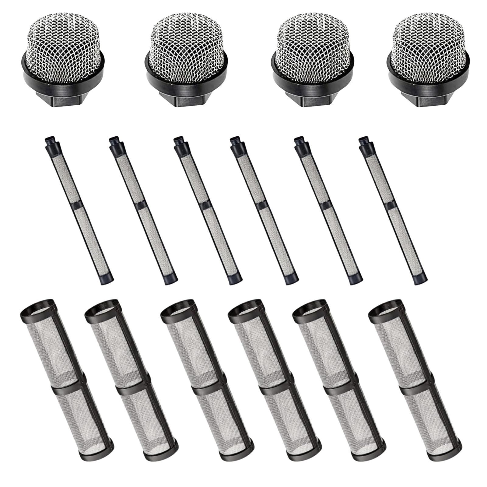 (4+6+6) 246385 246384 287032 Spray Gun Filter Set Fits for Graco 390 395 490 495 495 595 3400 Airless Paint Sprayer，Including Pump Inner Core Filter， Inlet Suction Pipe Filter and 60 mesh Filters