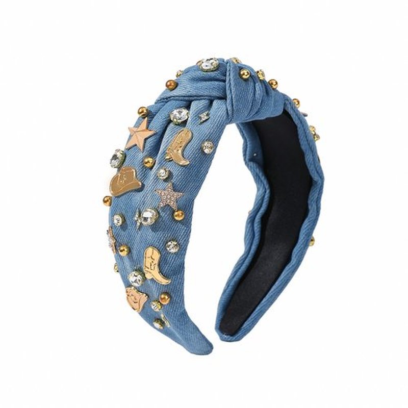 Feeldeal Western Cowgirl Headband for Women, Birthday, Christmas Gifts & Stocking Stuffer for Country Lovers – Crystal Knot Hairband, Cowgirl Hair Accessories