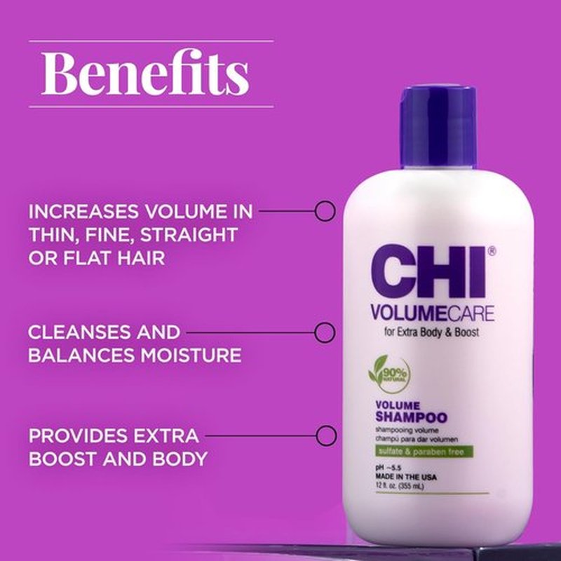 CHI VolumeCare Volumizing Shampoo - Boosts Volume for Thin, Fine Hair | Moisture Balance, 12 Oz