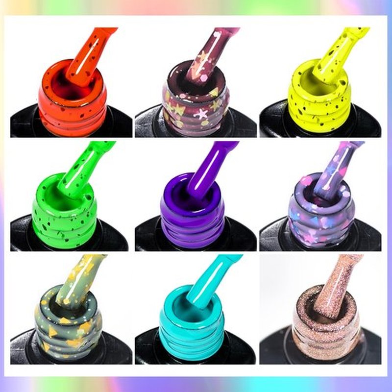 MEET ACROSS 9 Colors Gel Nail Polish + 3PCS Function Gel Nail Polish Kit,Fashion Nail Art Set Design Gifts for Women Manicure Salon (SET15, 12pcs)