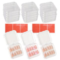 VYNYJOAN 15PCS Press On Nail Storage Box Fake Nail Container Packing Box With Adhesive Double Sided Tape for Nail Art Storage (Not Include Press On Nail)