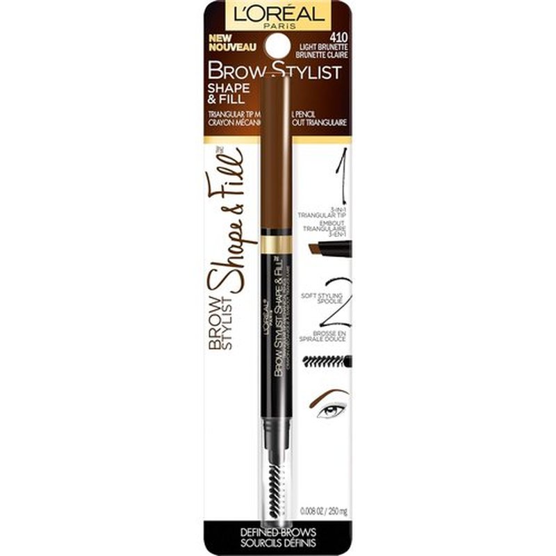 L'Oreal Paris Brow Stylist Pencil - Shape & Fill for Perfect Brows | Light Brunette, 0.008 oz