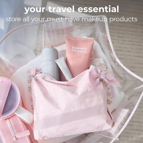 Case-Mate Essential Crinkle Makeup Bag - Waterproof Travel Pouch for Toiletries | Daily Use Beach Bag