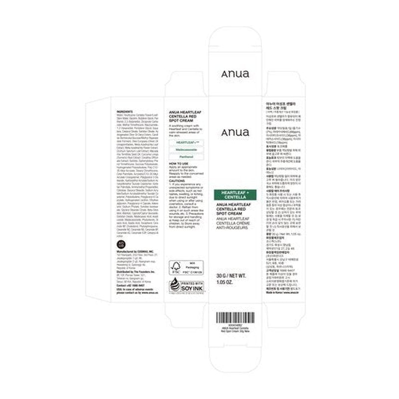 Anua Heartleaf Centella Red Spot Cream, Face Moisturizer for Skin Relief, Niacinamide, Centella, Panthenol, Spot Treatment for Sensitive Skin, Non-comedogenic, Korean Skincare (1.05 oz)
